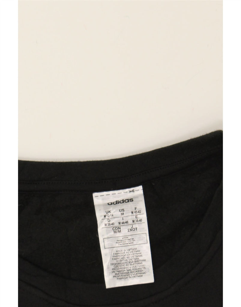 ADIDAS Womens Sweatshirt Jumper UK 12/14 Medium Black Polyester Vintage Adidas and Second-Hand Adidas from Messina Hembry 