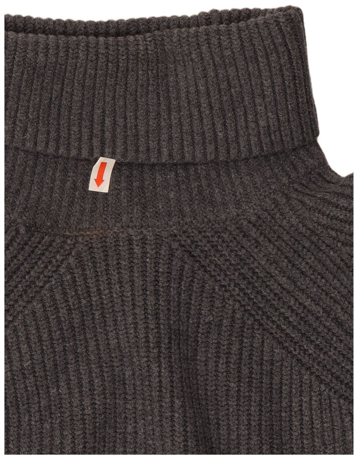 Marks & Spencer Womens Crop Roll Neck Jumper Sweater UK 10 Small Grey