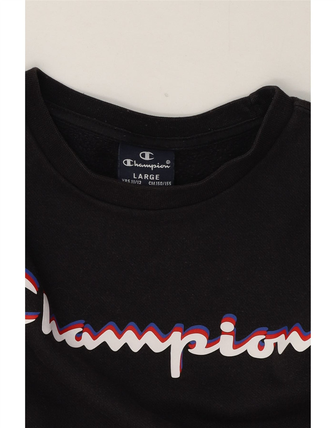 CHAMPION Boys Graphic Sweatshirt Jumper 11-12 Years Large  Black