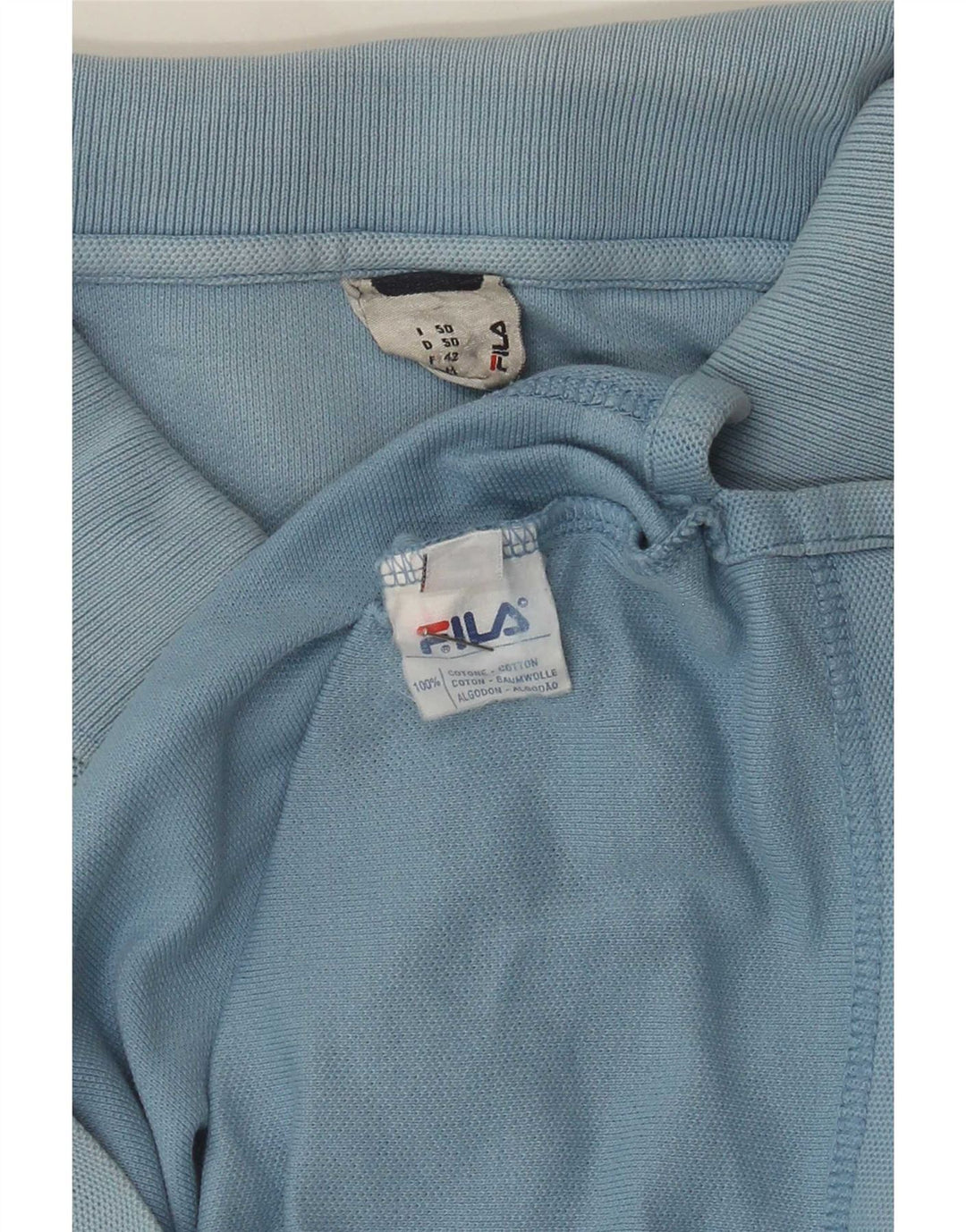 Fila Mens Polo Shirt IT 50 Medium Blue Cotton