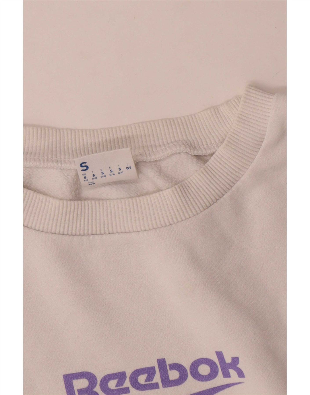 Reebok Womens Oversized Crop Sweatshirt Jumper UK 8/10 Small White