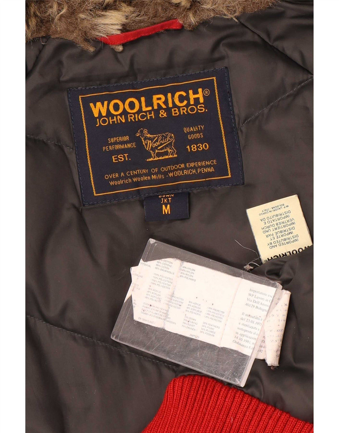 Woolrich Womens Hooded Padded Jacket UK 14 Medium Red Nylon