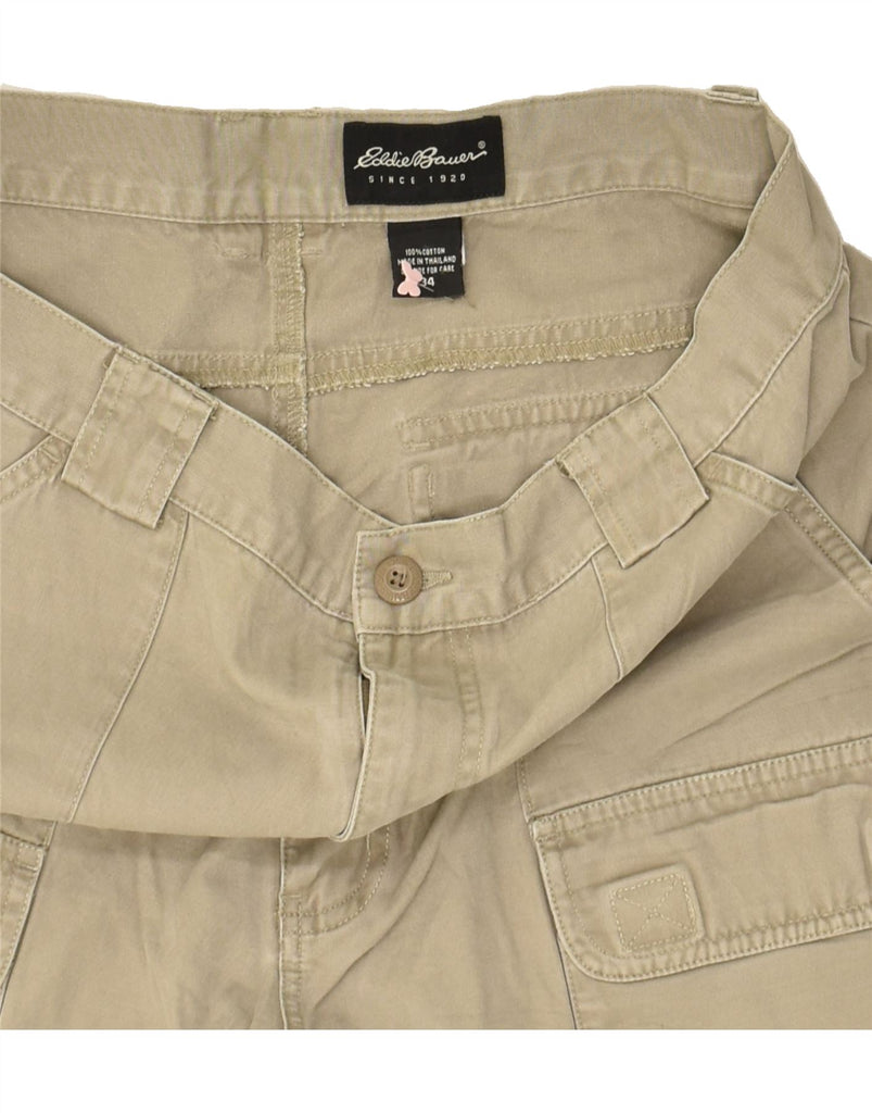 EDDIE BAUER Mens Cargo Shorts W34 Large Beige Cotton | Vintage Eddie Bauer | Thrift | Second-Hand Eddie Bauer | Used Clothing | Messina Hembry 