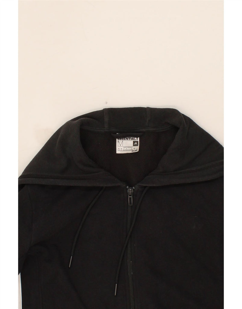 ADIDAS Womens Climalite Zip Hoodie Sweater UK 12/14 Medium Black Cotton Vintage Adidas and Second-Hand Adidas from Messina Hembry 