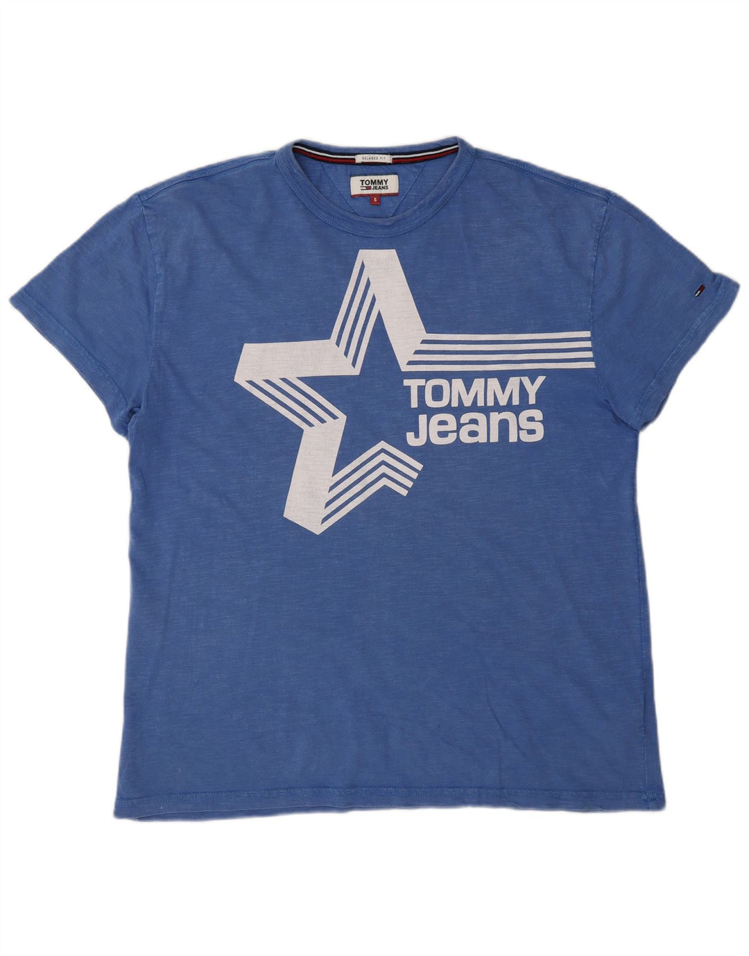 Tommy Hilfiger Mens Graphic T-Shirt Top Small Blue Cotton