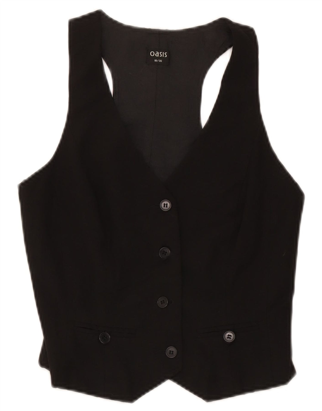 Oasis Womens Waistcoat UK 10 Small Black Polyester