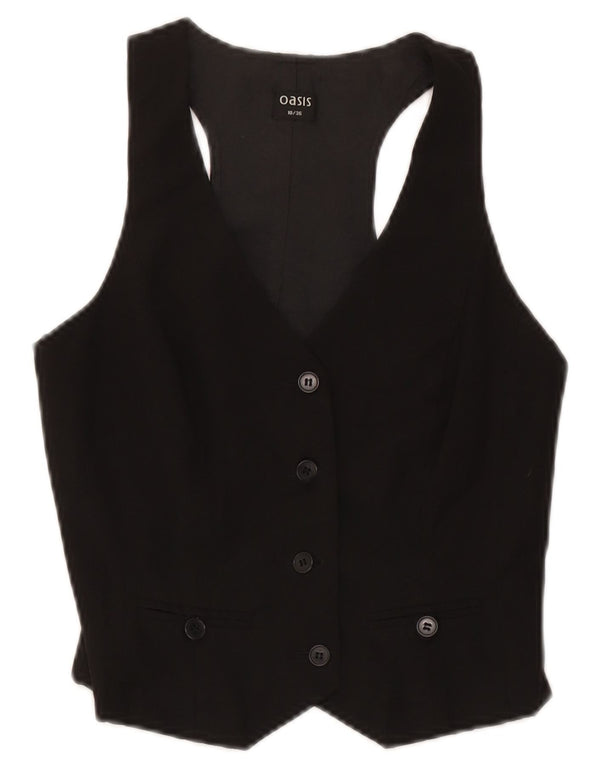 Oasis Womens Waistcoat UK 10 Small Black Polyester