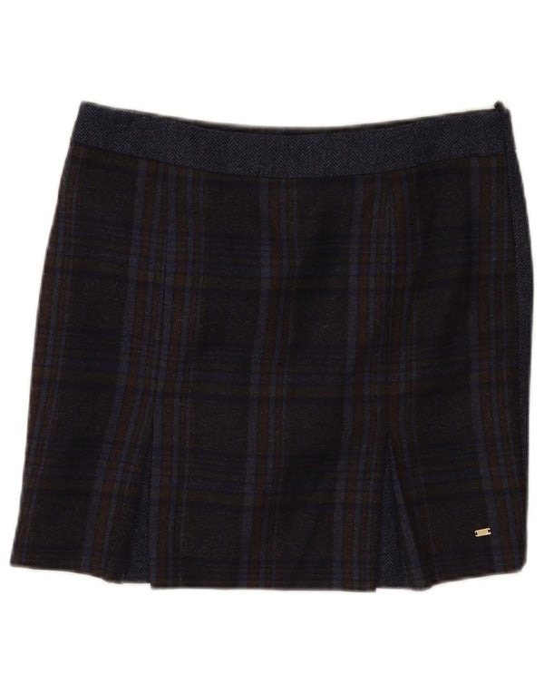 Tommy Hilfiger Womens Mini Skirt US 8 Medium W32  Navy Blue Plaid Wool