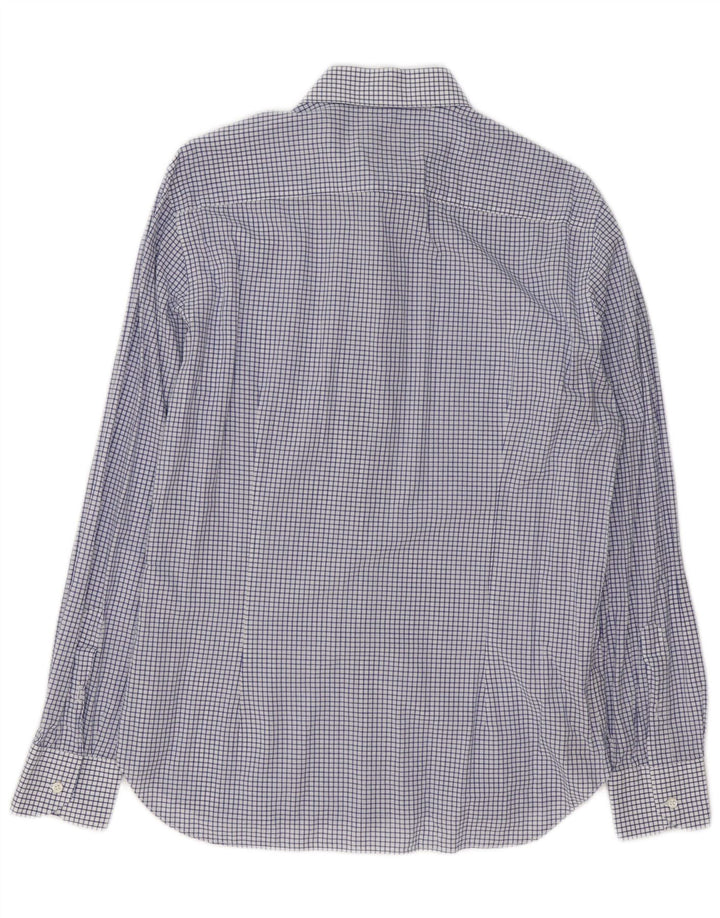 Massimo Dutti Mens Shirt Size 42 16 1/2 Large  Blue Check Cotton