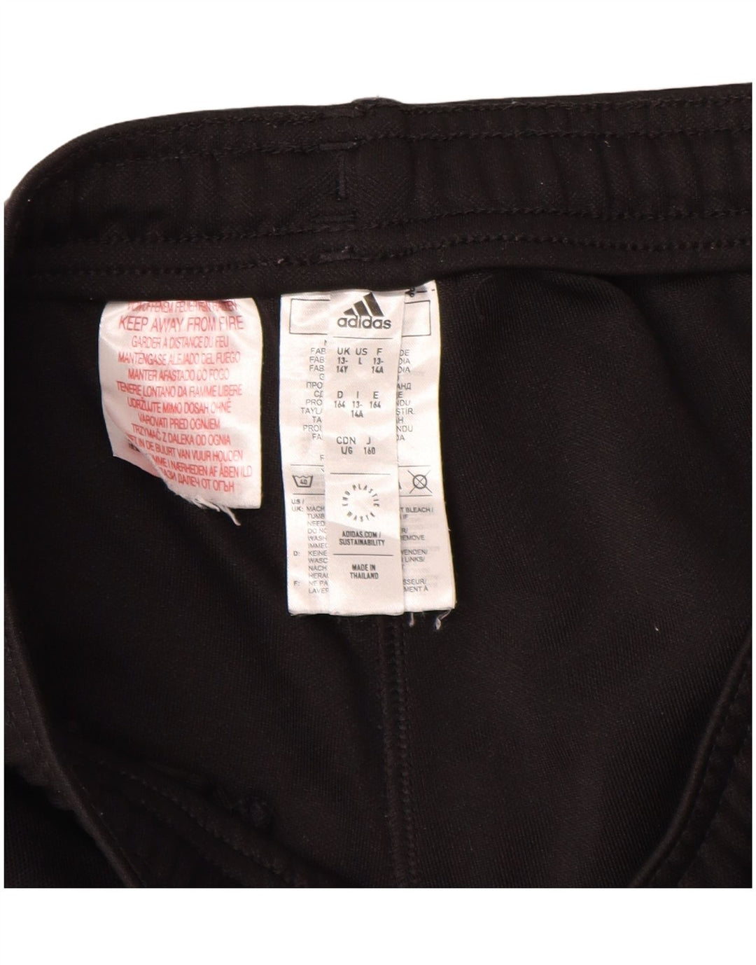 ADIDAS Boys Aeroready Tracksuit Trousers 13-14 Years  Black Polyester