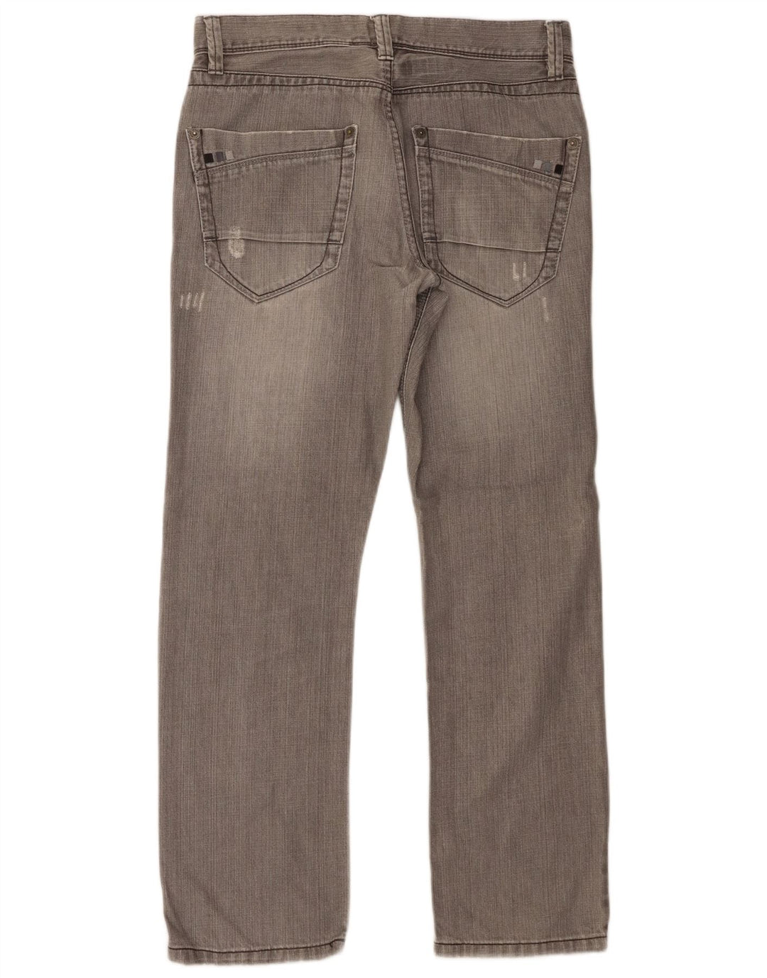 Dkny Mens Distressed Straight Jeans W31 L30 Grey Cotton