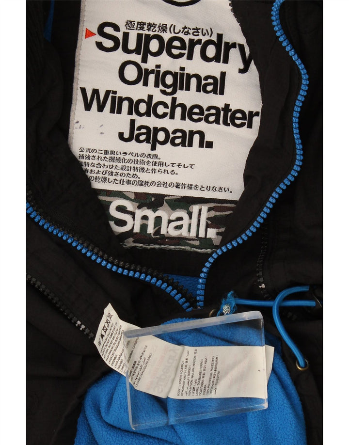 Superdry Womens Windcheater Hooded Windbreaker Jacket UK 10 Small Black