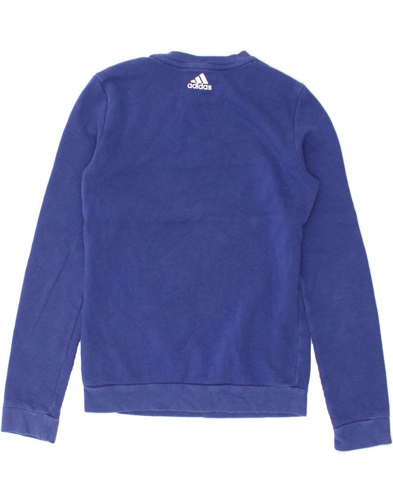 ADIDAS Boys Graphic Sweatshirt Jumper 8-9 Years Blue Cotton | Vintage Adidas | Thrift | Second-Hand Adidas | Used Clothing | Messina Hembry 