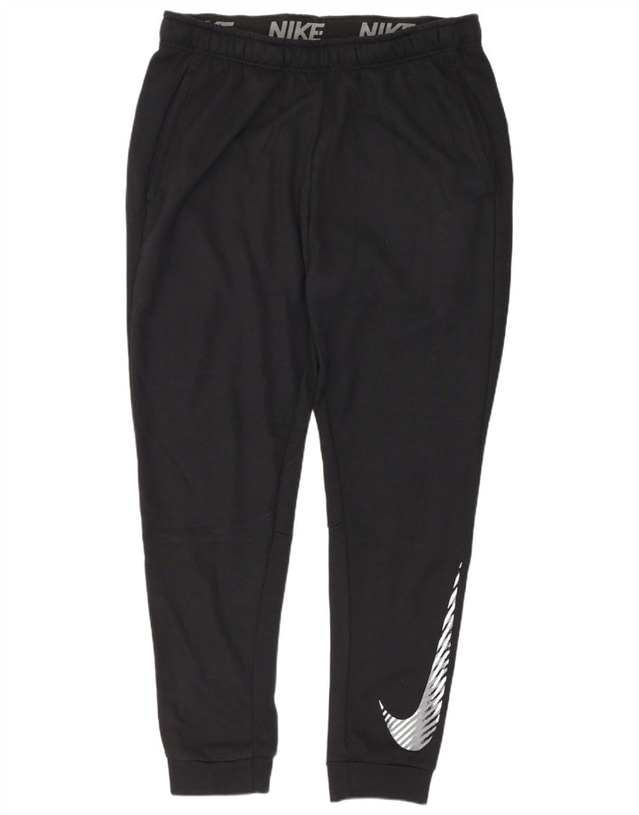 Nike Mens Dri Fit Graphic Tracksuit Trousers Joggers Large Black Polyester
