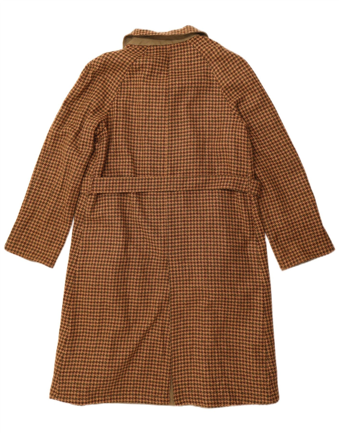 Vintage Womens Reversible Overcoat UK 14 Medium Brown Houndstooth