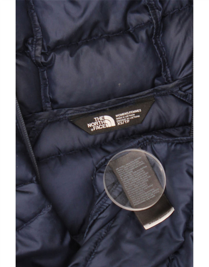 The North Face Womens Hooded Padded Jacket UK 6 XS Navy Blue Polyester