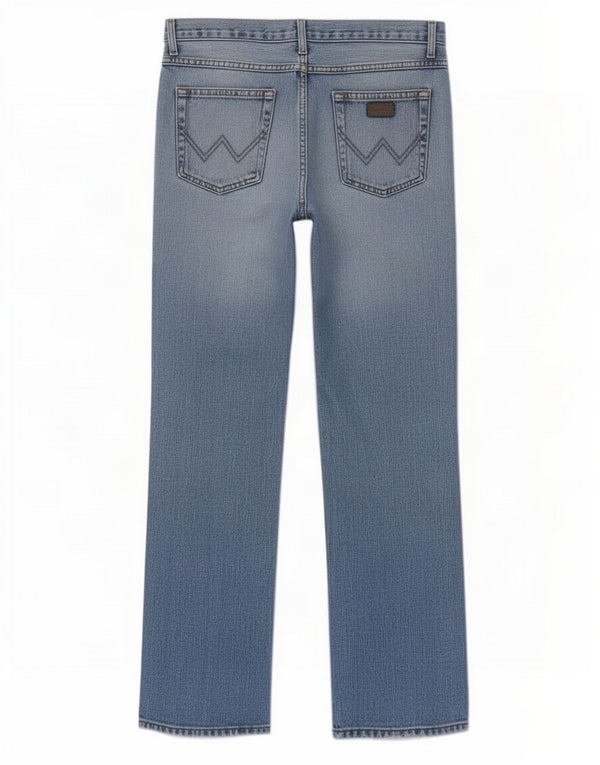 Wrangler Mens Regular Fit Straight Jeans W32 L34 Blue Cotton
