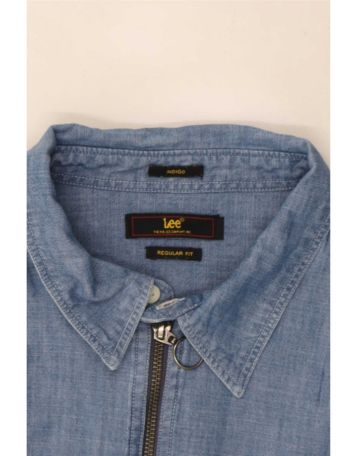 Lee Mens Indigo Regular Fit Pullover Shirt Medium Blue