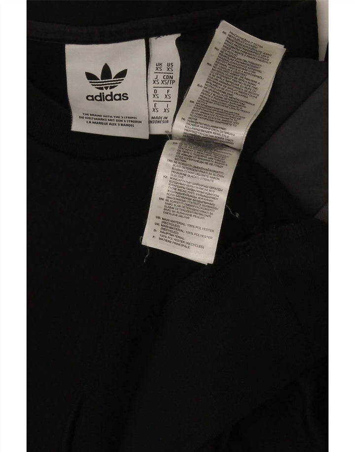 Adidas Mens Sweatshirt Jumper XS Black Colourblock Polyester
