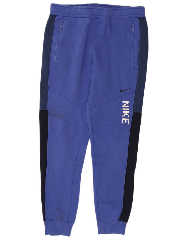 Nike Mens Tracksuit Trousers Joggers Medium  Blue Colourblock Cotton