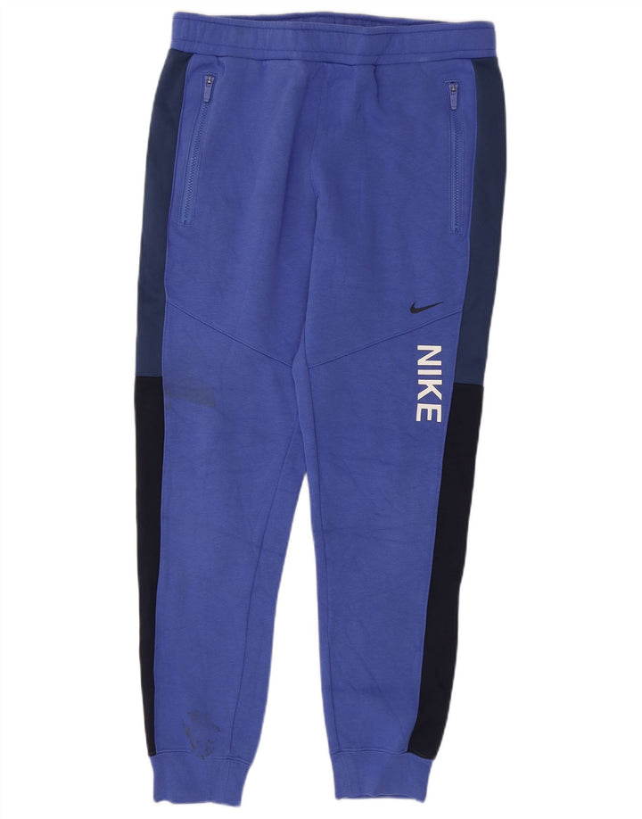 Nike Mens Tracksuit Trousers Joggers Medium  Blue Colourblock Cotton