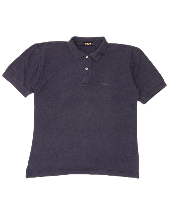 Fila Mens Polo Shirt IT 46 Small Navy Blue Cotton
