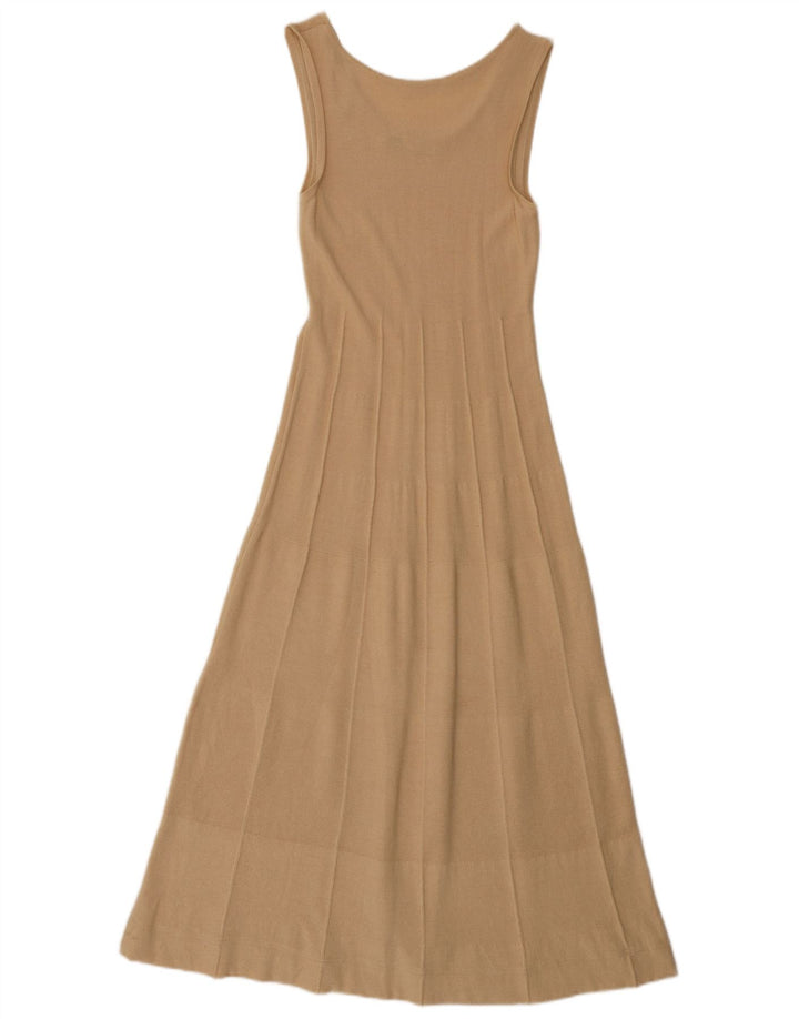Zara Womens Sleeveless Maxi Dress UK 12 Medium Beige