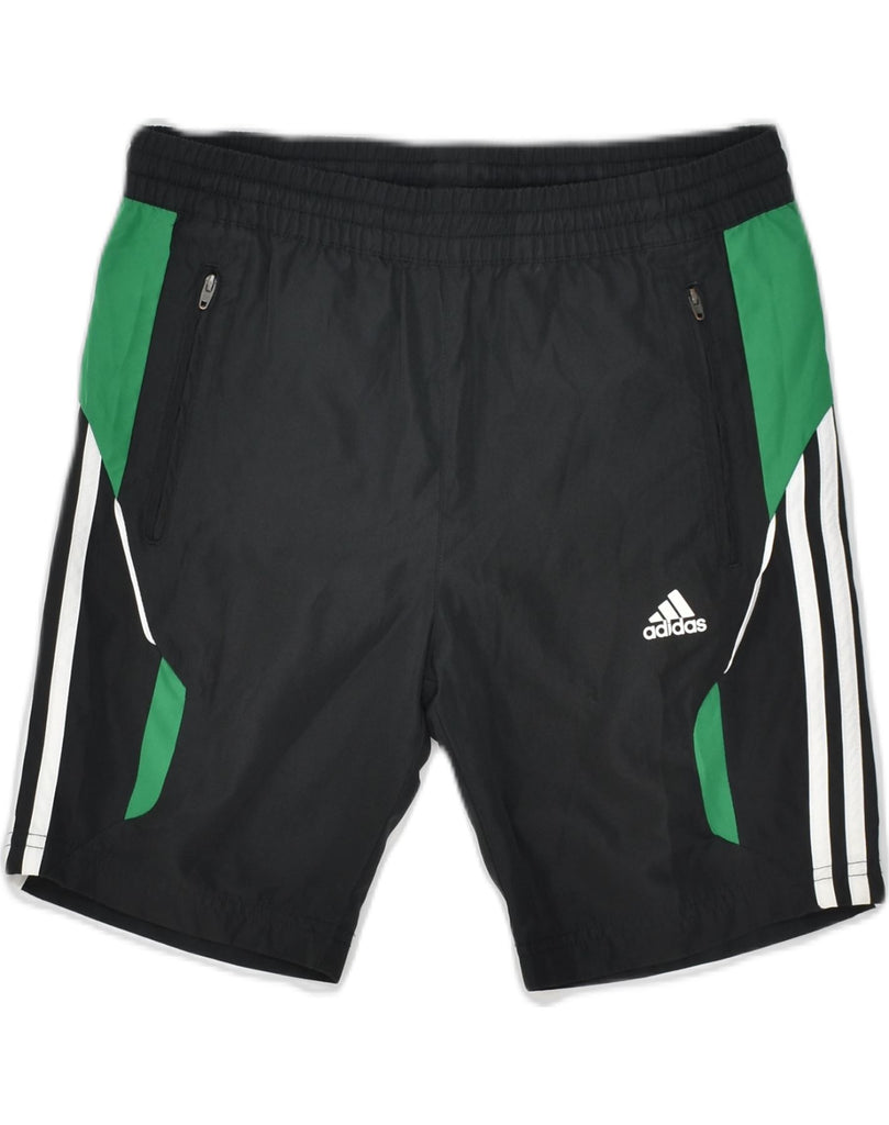 ADIDAS Boys Sport Shorts 9-10 Years Black Colourblock Polyester | Vintage Adidas | Thrift | Second-Hand Adidas | Used Clothing | Messina Hembry 