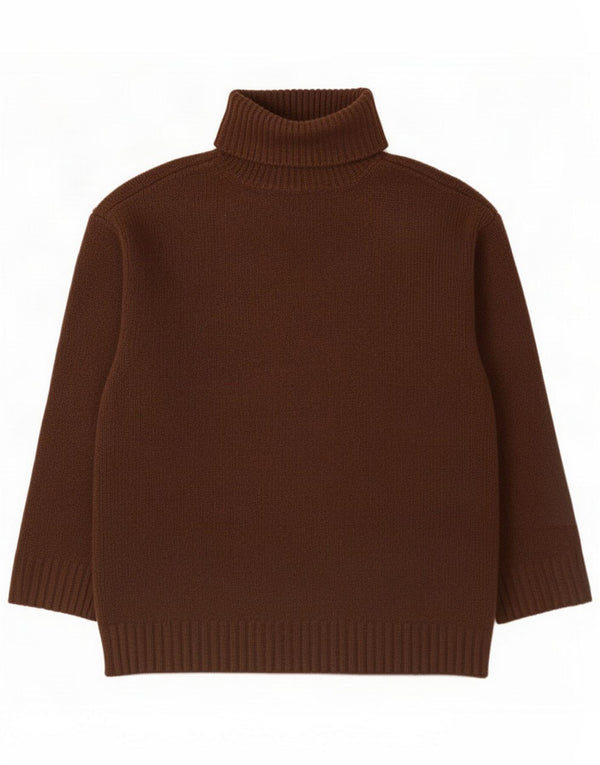 Marks & Spencer Womens Roll Neck Jumper Sweater UK 14 Medium Brown