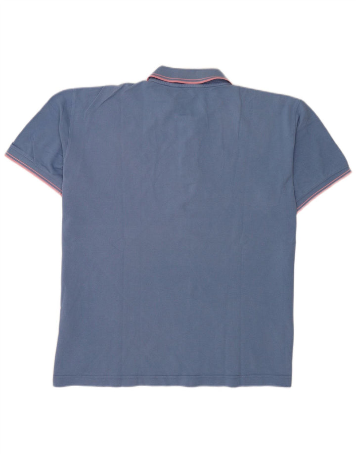 Kappa Mens Polo Shirt 2XL Blue Striped Cotton