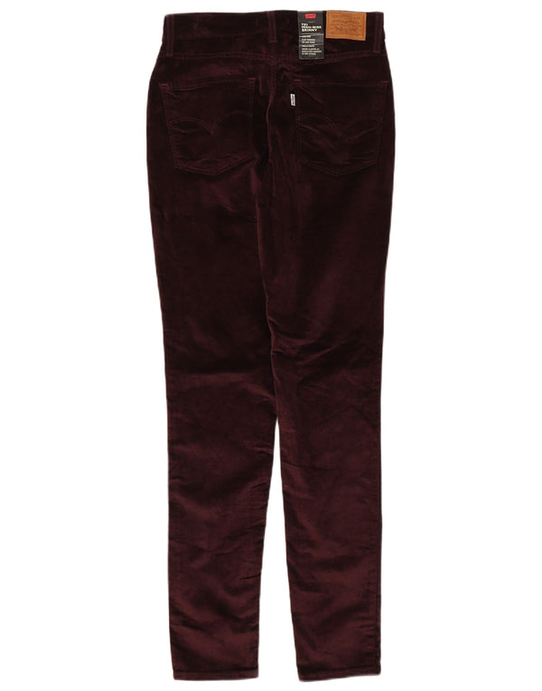 Levi's Womens 721 High Waist Skinny Casual Trousers W29 L32 Burgundy Cotton