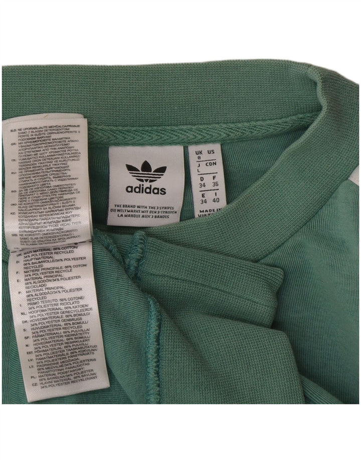 Adidas Womens Oversized Sweatshirt Jumper UK 8 Small Green Cotton