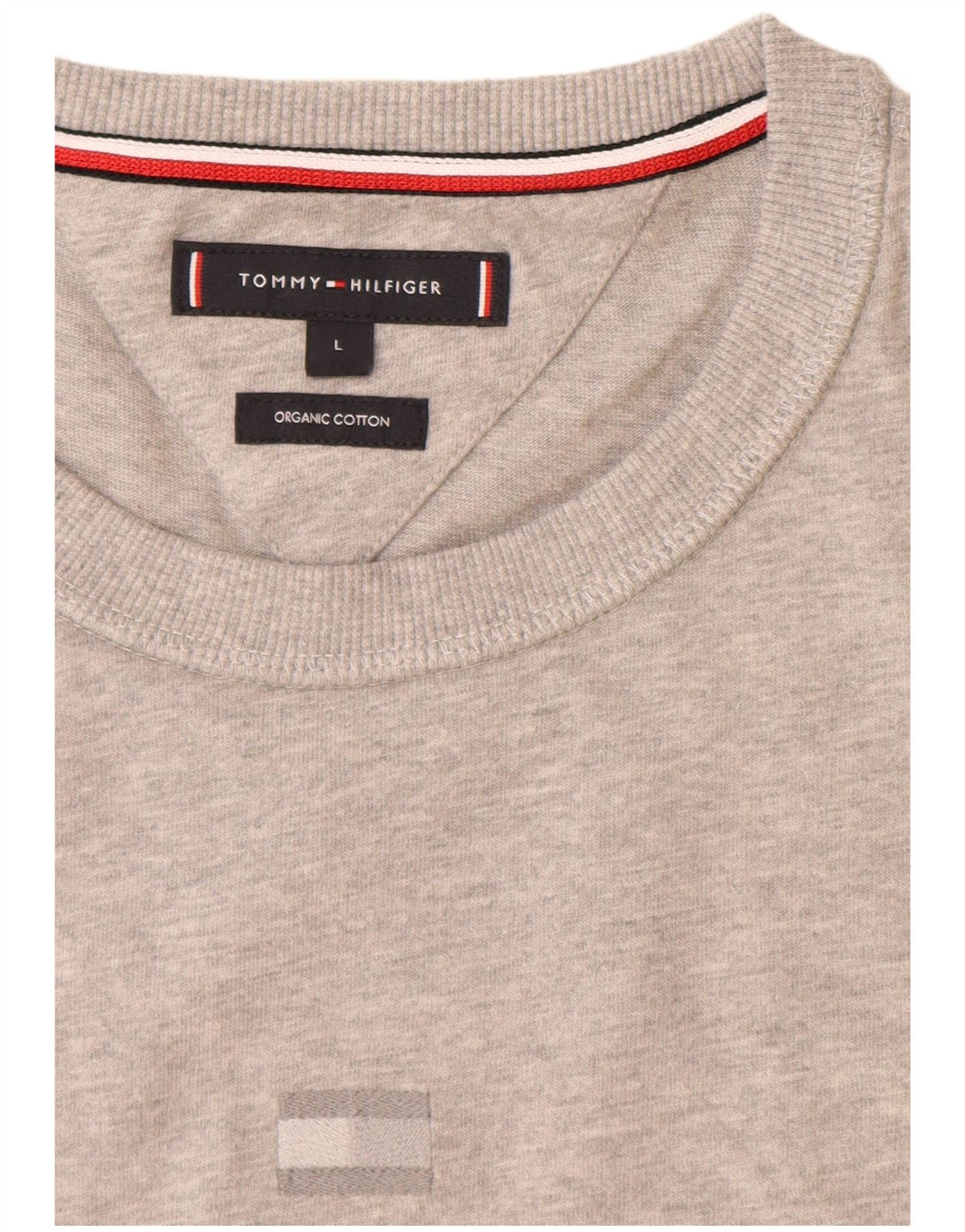 TOMMY HILFIGER Mens T-Shirt Top Large Grey Cotton