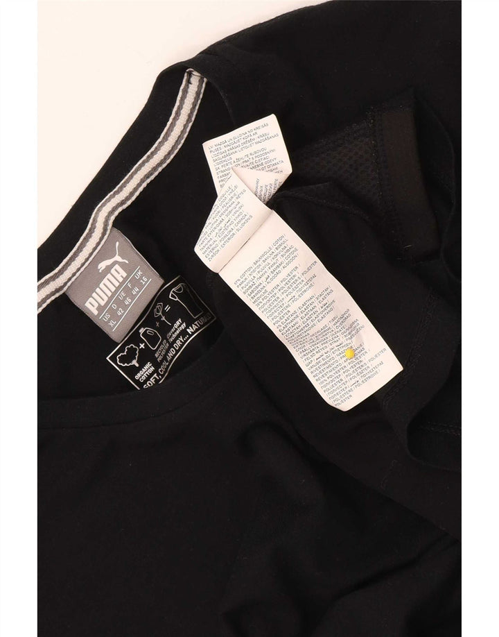 Puma Womens T-Shirt Top UK 16 Large Black Cotton