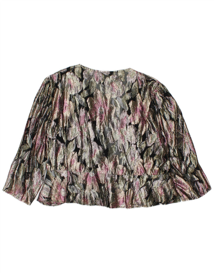 ARELLA Womens Crop Cardigan Top UK 16 Large Multicoloured Floral