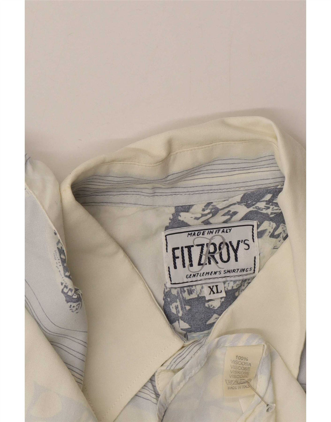 Fitzroy Mens Shirt XL Blue Paisley Viscose