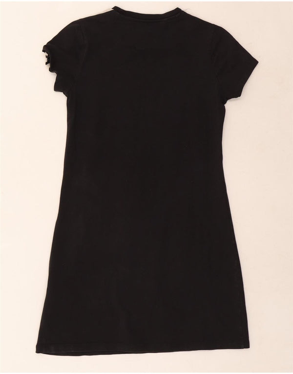 Adidas Girls Graphic T-Shirt Dress 12-13 Years Black Cotton