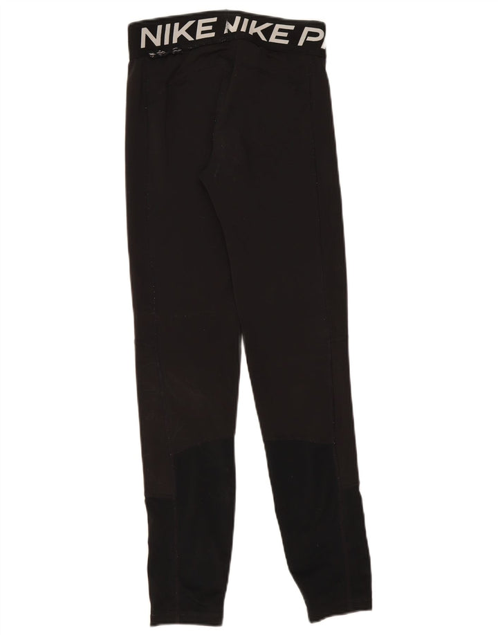 Nike Girls Graphic Leggings 13-14 Years XL Black Polyester