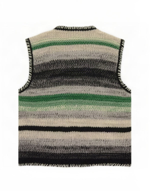 Benetton Womens Sleeveless Cardigan Sweater UK 12 Medium Multicoloured