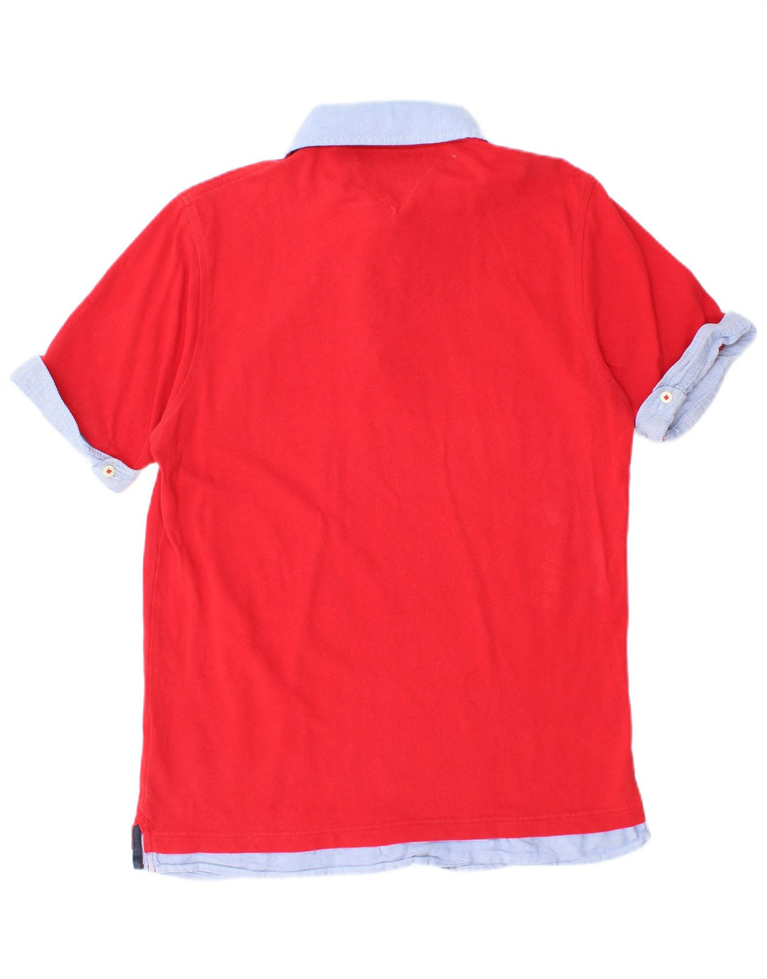 TOMMY HILFIGER Mens Slim Fit Polo Shirt Large Red Cotton