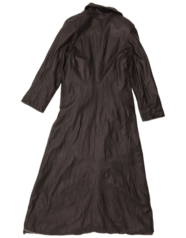 Vintage Womens Leather Coat IT 46 Large Black Leather