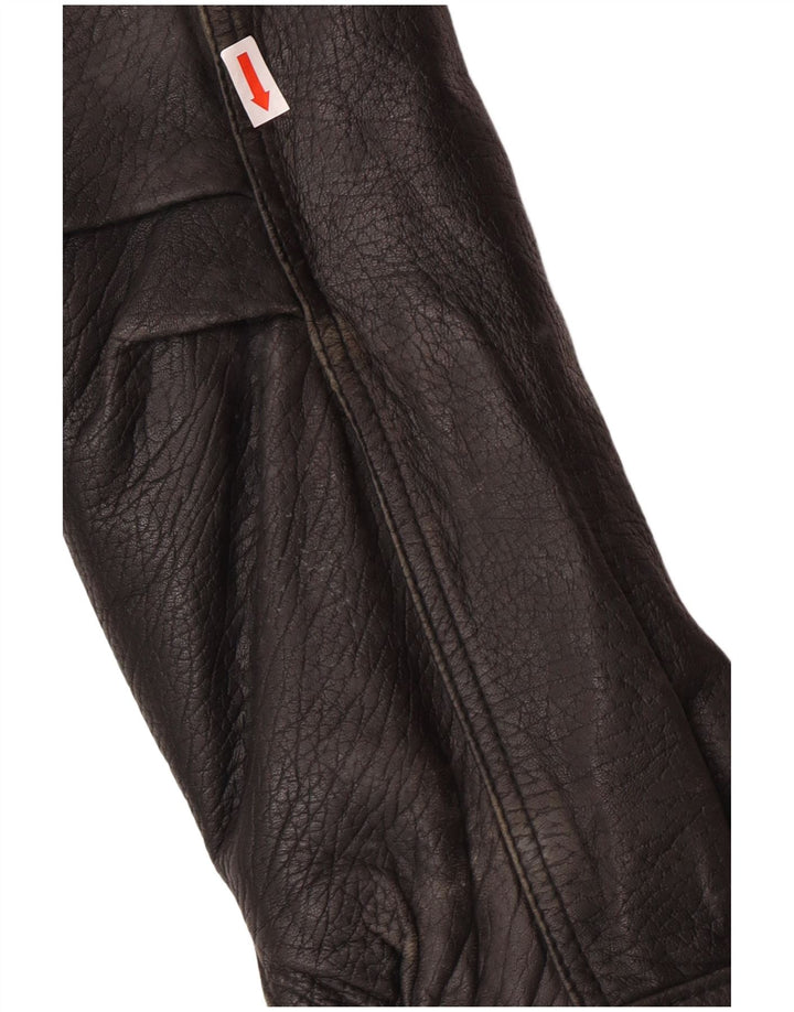 VINTAGE Mens Leather Jacket UK 40 Large Black Leather