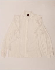 STEFANEL Womens Shirt Blouse IT 42 Medium White Polyester