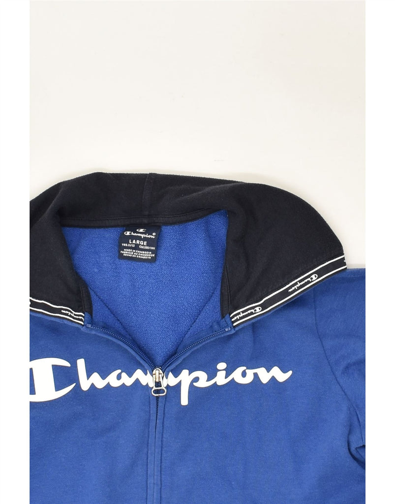 CHAMPION Boys Graphic Zip Hoodie Sweater 11-12 Years Large Blue | Vintage Champion | Thrift | Second-Hand Champion | Used Clothing | Messina Hembry 