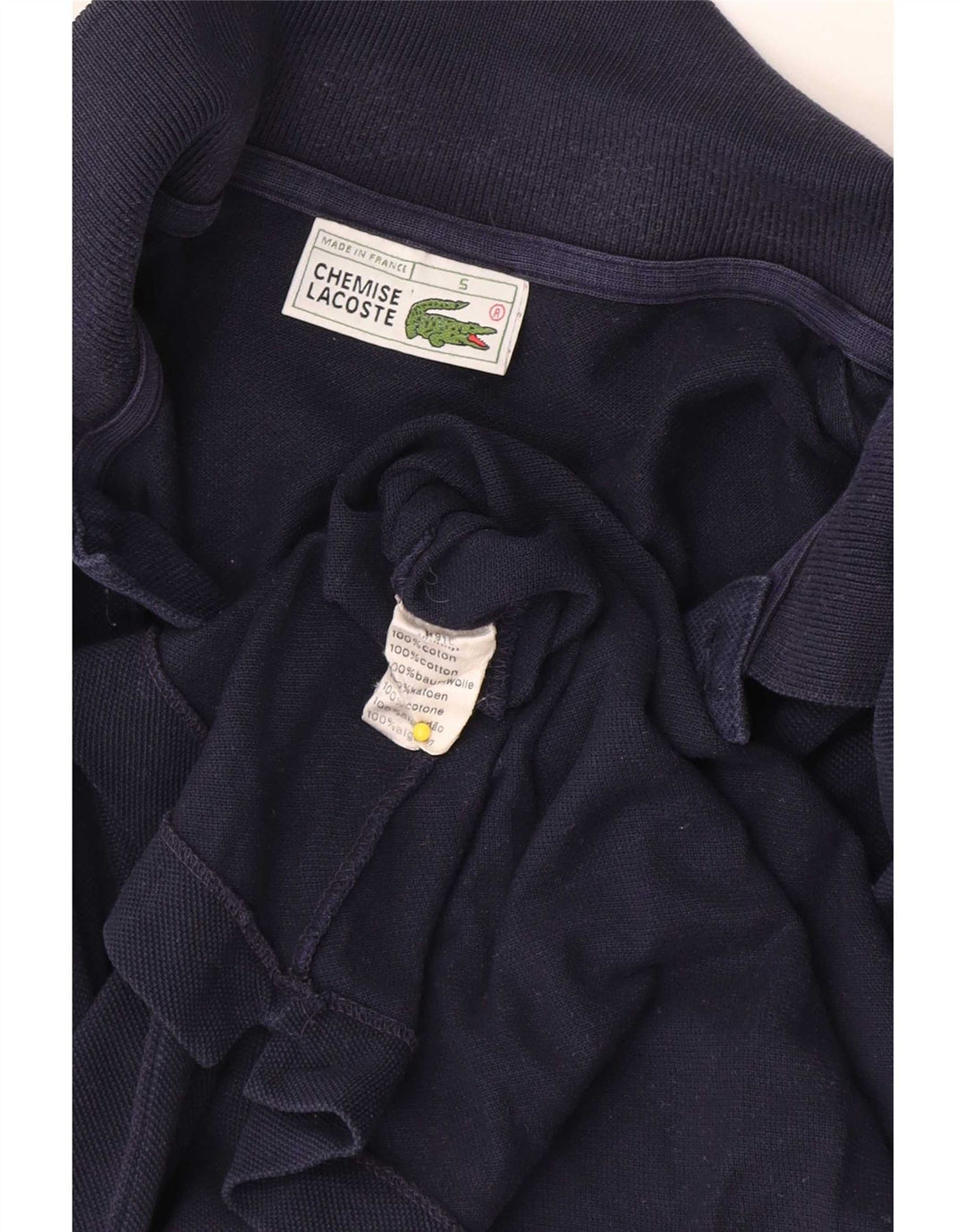 Lacoste Mens Polo Shirt Size 5 Large Navy Blue Cotton