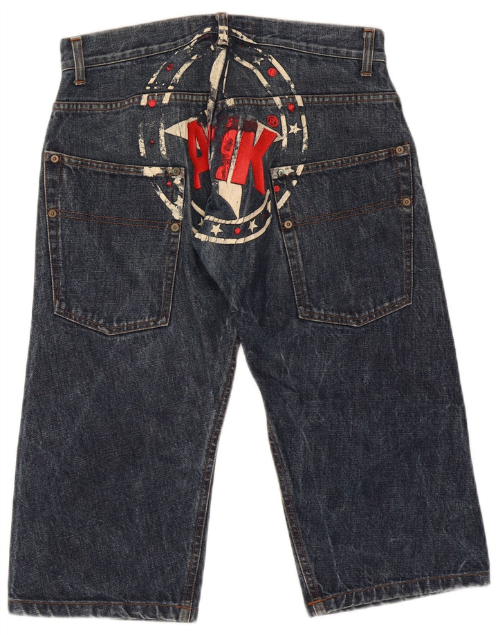 Andrew Mackenzie Mens Graphic Capri Jeans IT 48 Medium W30 L20 Blue Cotton