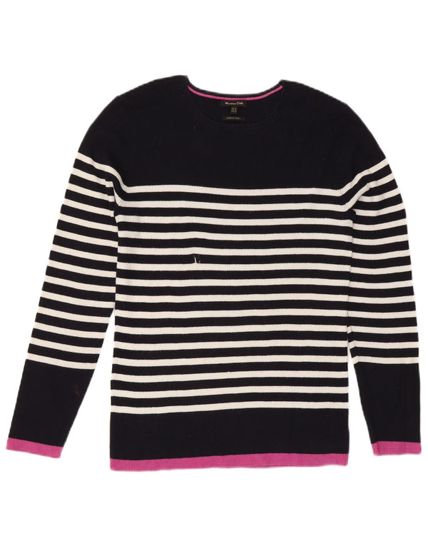 Massimo Dutti Girls Boat Neck Jumper Sweater 12-13 Years XL Navy Blue