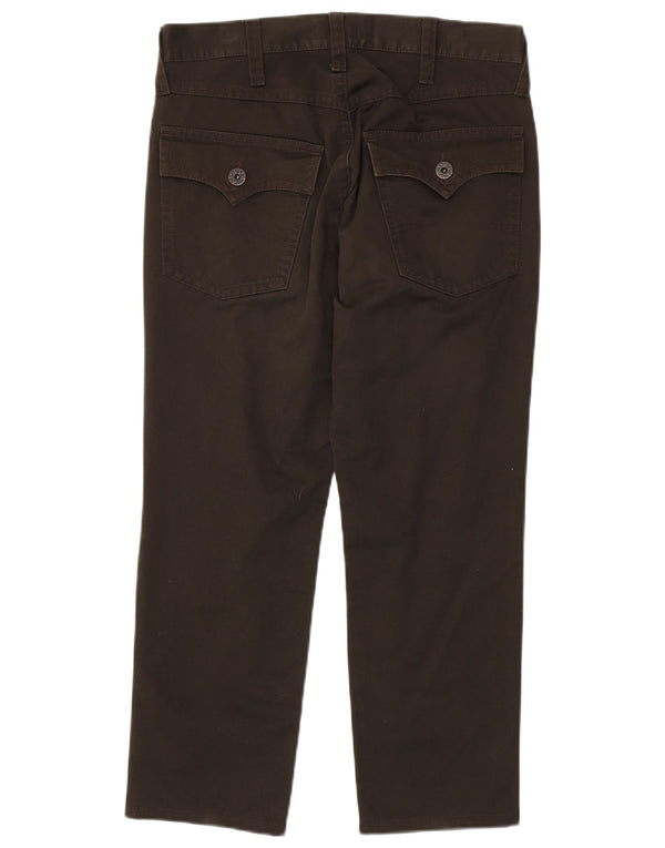 Armani Womens Straight Casual Trousers W31 L26 Khaki Cotton