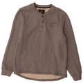 Lee Mens Button Neck Sweatshirt Jumper Small Grey Cotton