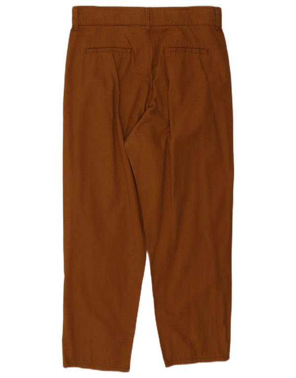 Zara Womens High Waist Pegged Chino Trousers Large W30 L27 Brown